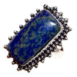 Boho Ring💎Lapiz Lazuli Gemstone 💎 925 Silver Sz 6